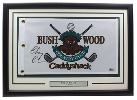 Chevy Chase Encadré Signé Bush Bois Caddyshack Golf Drapeau Bas ITP - £221.18 GBP