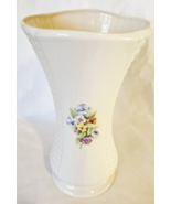 Vintage Donegal Ireland Parian Porcelain Vase Pansies Pansy 8&quot; Tall - $49.97 CAD