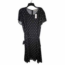 Loft Plus Women&#39;s Black And White Polka Dot Dress Size 18 Belted NWT - $28.88