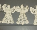 Vintage Angels Crochet Lace Stiff Christmas Ornaments Decoration Lot of 4 - £7.90 GBP