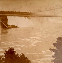 Niagara Falls Suspension Bridge New York NY 1886 Kilburn Stereoview Photo - £6.93 GBP