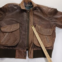 Wear Me Out Men's Brown Full Zip Genuine Leather Insulated Bomber Jacket Size 46 image 7