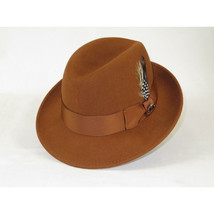 Men Bruno Capelo Hat Australian Wool Crushable Center Dent CHICAGO CH303 Cognac image 3