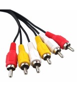 Red Yellow White RCA Cable Audio Video AV NEW Gaming Quality DVD 3 MALE ... - $102.82 MXN