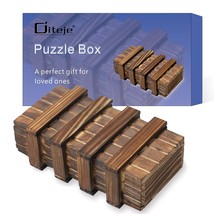 Puzzle Box, Magic Wooden Box Puzzle Case Gift Card Holders With Secret Hidden Co - £17.39 GBP
