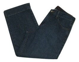 Eddie Bauer Jeans Crop Dark Denim Cotton Blend Zipper Fly Capri Women&#39;s ... - $9.89