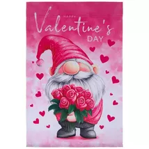Valentine's Day Gnome Garden Flag-2 Sided, 12" x 18" - $6.99