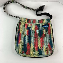 Kavu Zippit Crossbody Purse Shoulder Rope Purse Feather Adjustable Green... - $31.67