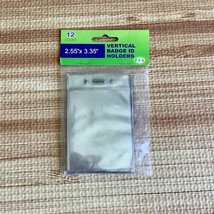 ID Card Badge Holder Vertical Clear soft Plastic Waterproof Business Cas... - $4.92