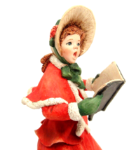 Simpich Woman Singer Christmas Caroler Porcelain Figurine O Come All Ye Faithful - £89.03 GBP
