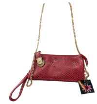 Olivia Miller Clutch Red Shoulder-Bag Gold Chain Strap Crossbody New W/Tag - £16.51 GBP
