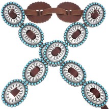 Navajo Sleeping Beauty Turquoise Concho Belt, Sterling Silver, First Phase Style - £3,006.38 GBP