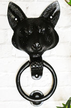 Black Powder Coated Metal Rustic Whimsical Animal Sly Fox Door Knocker Plaque - £27.96 GBP