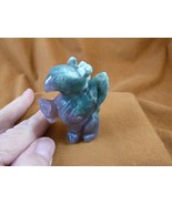 Y-GRI-732) Green purple GRIFFIN gryphon gemstone figurine statue Eagle Lion - $34.28 CAD