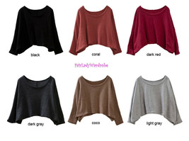Japan Thermo Microfiber Oversized Wide Cropped Knit TOP! FREE SIZE - £8.89 GBP