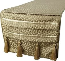 Mosaic Decor - Gold Jacquard Silk Decorative Table Runner - £44.90 GBP+