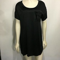 7 for all Mankind XS Black Silk Nightgown Nightie Sleepshirt Shortie - £27.62 GBP