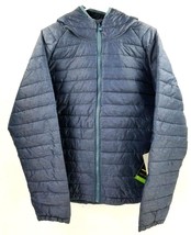Mens All In Motion Water Resistant Hooded Puffer Jacket Medium in Navy Blue - $40.70