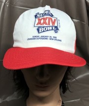 Vintage Super Bowl XXIV Trucker Snapback Hat Jan 28th 1990 Broncos 49ers - £7.56 GBP