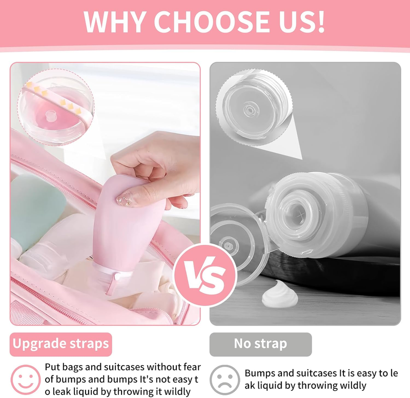 4 Pack 1Oz Silicone Travel Bottles Leak Proof Squeeze Bottles for Toiletries Sha Item image 7