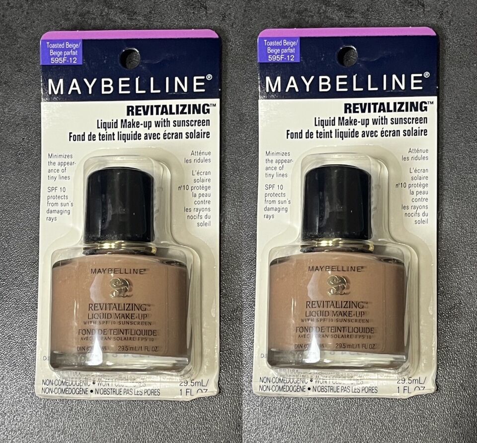2 Maybelline Revitalizing Liquid Make-Up With Sunscreen - Toasted Beige ... - $11.88