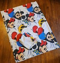 Vintage Disney Mickey &amp; Minnie Mouse Wamsutta 2 Pc Twin Sheet Set All Ov... - $32.69