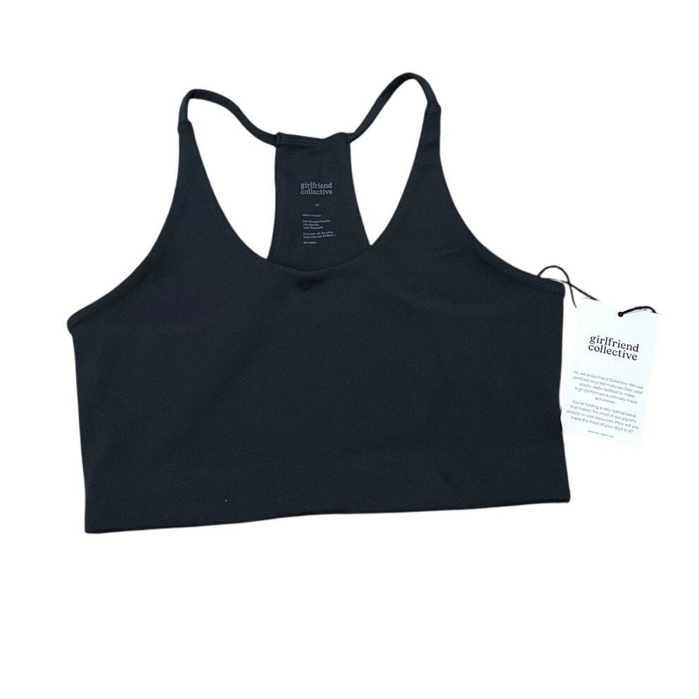 Girlfriend Collective Halter Neck Bra 1009 Black Size Medium New with tags - $33.66