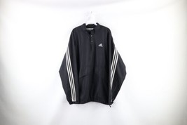 Vtg 90s Adidas Mens XL Spell Out Striped Lined Pullover Windbreaker Jack... - $34.60