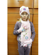 GIRL 3 Pc SET WOOL WINTER HAT SCARF MITTENS MADE IN EUROPE HOLIDAY GIFT ... - £80.75 GBP