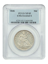 1846 50c PCGS XF45 (6/Horizontal 6) - £2,320.31 GBP