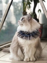 Gray Lace Pet Scarf for Cats and Dogs, Perfect Gift for Pet Lover, Cute Scarves  - £22.41 GBP
