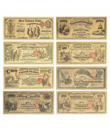 Set of 8 Vintage US Dollar Props Replica Banknotes from 1875 - Nice Gift - £16.37 GBP