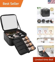 LED Makeup Train Case: Waterproof Travel Cosmetic Bag with Removable Par... - $45.00