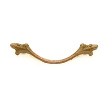 Vintage Brass Tone Victorian Style Leaves Cabinet Drawer Door Pull 4 3/8&quot; - $3.93