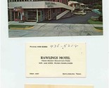 Rawlings Motel Postcard Receipt &amp; Business Card Gatlinburg Tennessee - £15.03 GBP