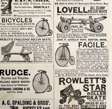 Bicycles Roller Skates Mixed Page 1885 Advertisement Victorian Ephemera DWHH11 - £15.65 GBP