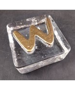 Handcrafted 2.5” Glass Block w/ Gold Letter “W” Or &quot;M&quot; By Expressions in... - $16.46 CAD