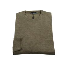 Men PRINCELY Italian Wool Blend Crew Pullover Slim 84001-30 Cles Taupe 979 image 2