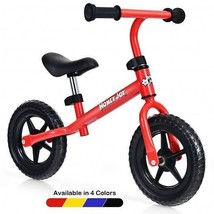 Kids No Pedal Balance Bike with Adjustable Handlebar and Seat-Red - Colo... - £67.09 GBP