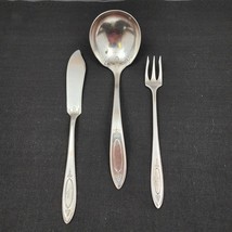 Oneida Adam Silverplate Set of Butter Knife, Ladle &amp; Pickle Fork with W ... - £9.51 GBP