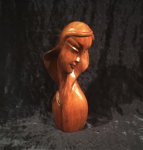 Vintage Large Virgin Mary Statue In Hand Carved Mahogany - $18.00