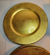 6 Charger Plates Gold Leaf Royal Limited 12.75" wide image 8