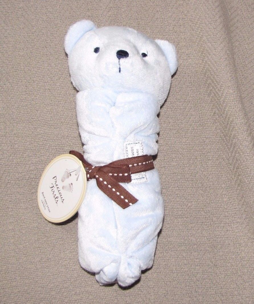 Primary image for Carters Precious First Bear Blue Security Lovey Blanket Rattle Boy Just One Year