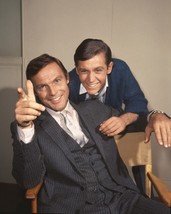 Batman Adam West Burt Ward Candid Smiling Out Of Costumes In Suits On Set - £8.69 GBP