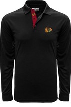 NHL Chicago Blackhawks Annex Icon Long Sleeve Polo Shirt Mens S Levelwear Black - £18.42 GBP