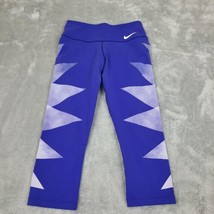 Nike Activewear Leggings Women S Small Blue Geometric Capri Pull On Dri Fit - $17.90