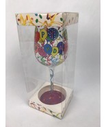 Happy Birthday To You Bottom&#39;s Up Wine Glass  Great Deal. - $131.94 MXN