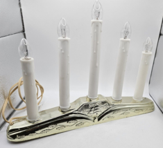 Christmas Window Candles 5 Electric Lights Plastic Drip Candelabra Works... - $19.34