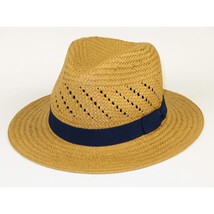 Men's Summer Hat By Broner Woven Straw Style Safari RAMBLER 88-236 Khaki/Navy image 6