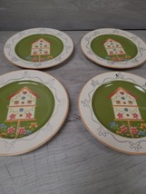 Canterbury Potteries Dream House Hand Painted Salad Bread Dessert Plate x4 - £11.40 GBP